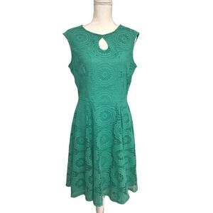 Dana Buchman Green Sleeveless Party Cocktail‎ Holiday Dress Women's Size 12